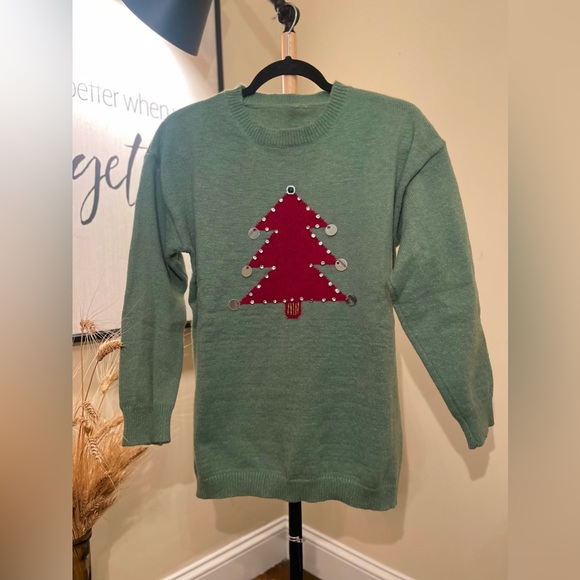 πShein Christmas Pattern Rhinestone Detail S Size Sweater - Picture 2 of 7